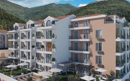 One-bedroom apartment in a new residential and commercial development under construction – Donja Lastva, Tivat